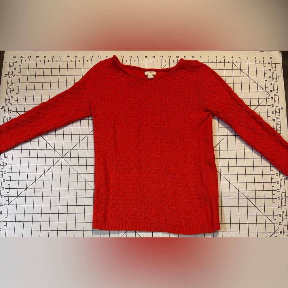 J. Crew Women’s Size XXS Red Cable Knit Sweatshirt